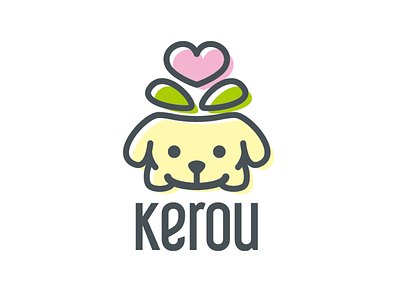 Kerou branding dog flower fun logo love