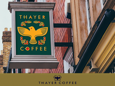 Thayer coffee bird branding cafe coffe fun logo modern