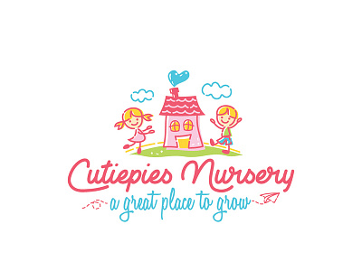 Cutiepies Nursery cutie fun house kid logo nursery