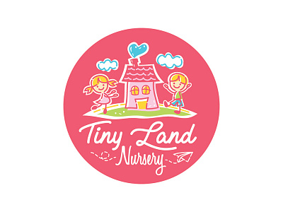 Tiny Land Nursery cutie fun house kid logo nursery