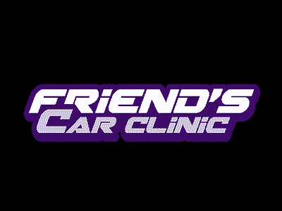 Friend's Car Clinic branding car logo logotype masculine modern serious smart wordmark