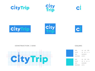 Citytrip Responsive-Logo blue city design logo modern responsive logo tower travel