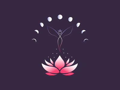 logo for the site of women energy practices angel energy graphic design logo magic moon vector vulva woman