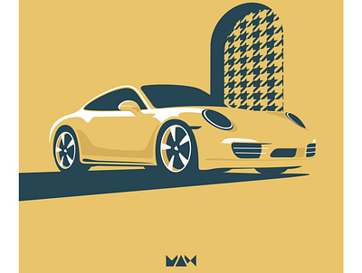 50th Anniversary Porsche 911 cars design graphic design illustration poster