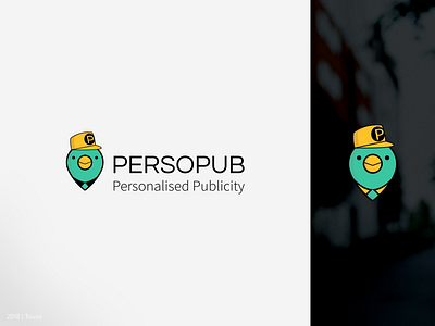 Persopub.com | Logo design brand branding character characterdesign creativity design green illustration logo logotype mascot mascot logo mascotlogo photoshop pigeon vector yellow