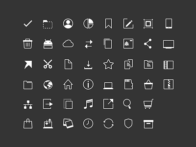 File Commander Icon Set android bin cloud edit file flat icon icons network sd card security single color