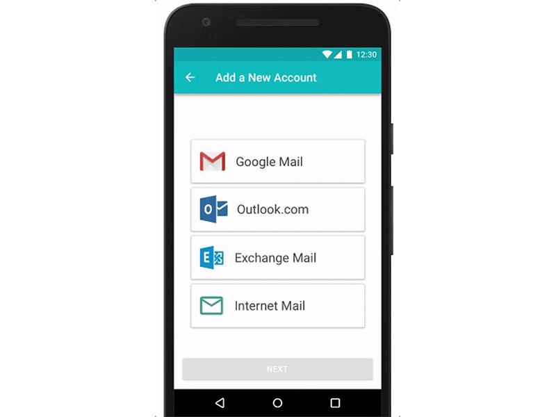 Add a new account prototype account add account android email framer prototype