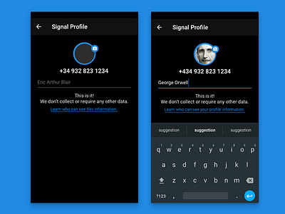 Daily UI 006: User Profile [Signal Messenger]