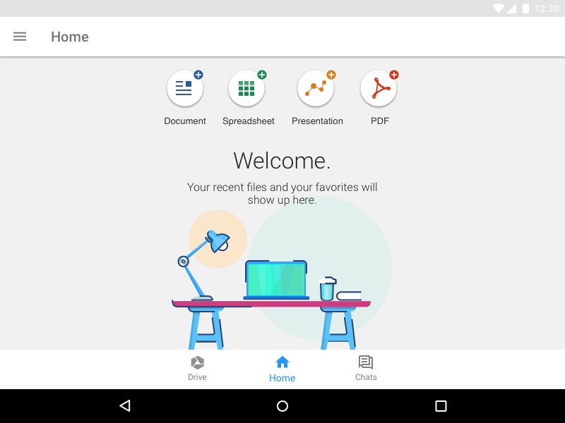 OfficeSuite Home Screen android desk illustration sketch office officesuite