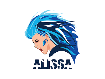 Alissa White-Gluz Fan Art alissa white gluz blue fan art hair illustration metal portrait profile vector