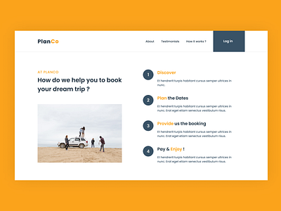 PlanCo - Process Page branding design ui