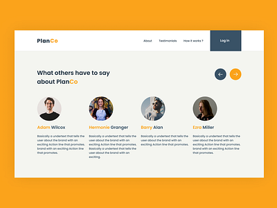 PlanCo - Testimonials Page