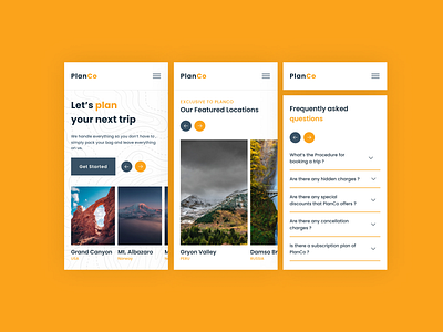 PlanCo - Mobile Views design ux webflow