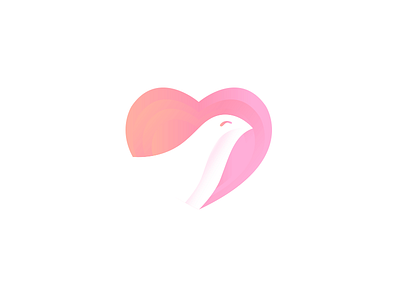 Dove & love bird dove freedom gradient happy heart hope logo love