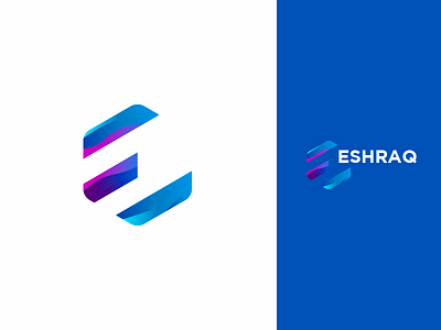 Eshraq industries - logo concept brand clean e gradient industrial industries logo mark minimal monogram