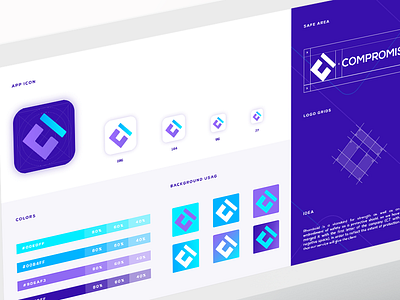 Compromised.Tech - Guideline brandbook logotype wordmark c color ct geometric sign mark gradient grid design logo construction logomark brand identity primary palette typography website branding