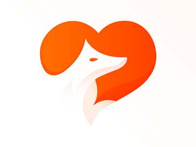 Fox Love Logo Idea animal love lovely beautiful gradient colorful brand guideline color mark icon fox heart sketch