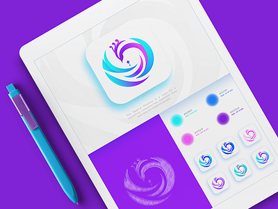 The Magical Peacock | Logo bird app icon mark digital consulting tech company gradient colors logo design sketch guideline peacock colorful magic