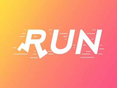 Run | from 66 smart words collection funny logo run smart typography word word-image words