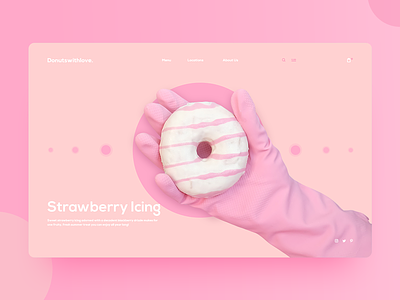 Donutswithlove | UI experiment design donut donuts landing page love rose strawberry ui ux web website