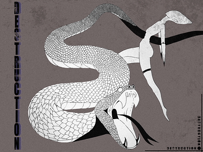 Destruction. aesthetic dark design drawing edgy futuristic graphic design illustration snake vector