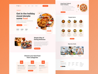 Food Landing Page animation branding design illustration landing page ui visual design web design website design