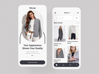 Fashion Mobile App branding design landing page ui visual design web design website design