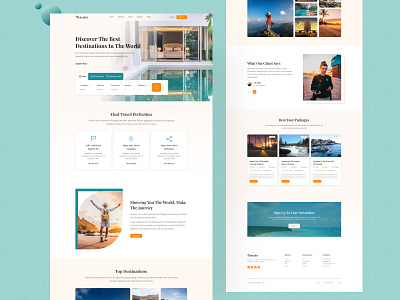Travel Landing Page branding design illustration landing page ui visual design web design website design
