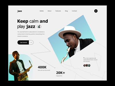 JazzMe Website app branding design graphic design illustration landing page ui ux visual design web design website design