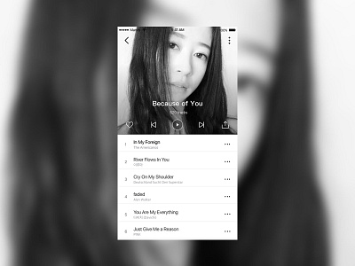 Song list app design minimalist ui