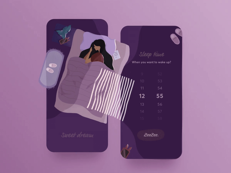 Sweet dream app illustration night quite sleep