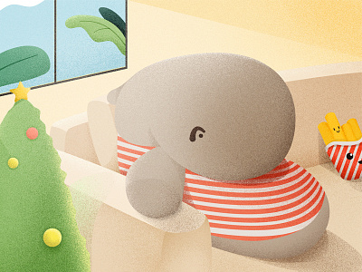 Hippo at home hippo illustration relax