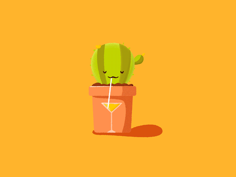 Cactus boost animaiton cactus drink illustration