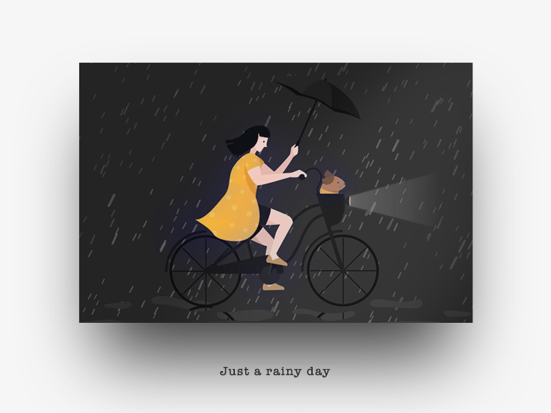 Just another rainy day animation bike cycling illustration rainy day