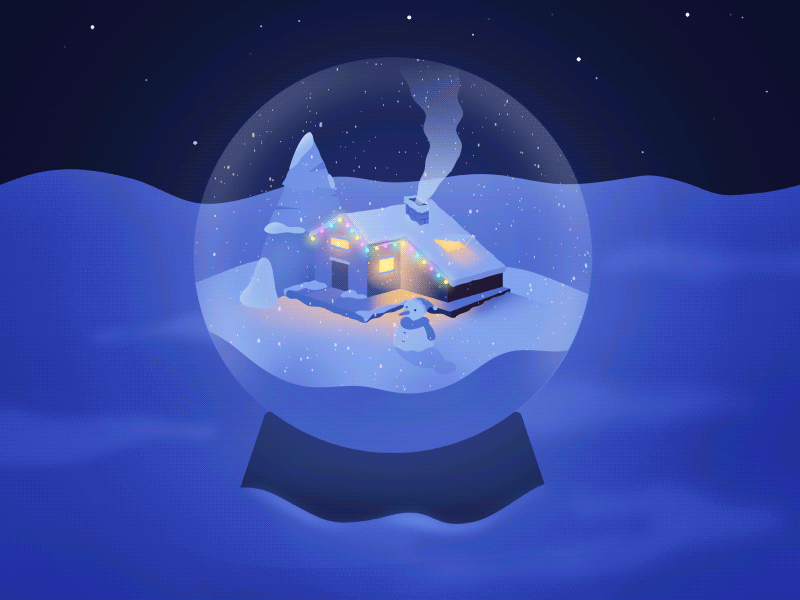 Crystal Ball animation christmas crystal ball house light snow winter