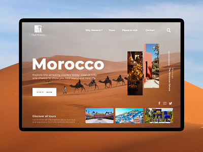 Visit Morocco branding design minimal typography ui ux web