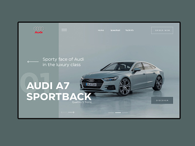 Audi A7 Sportback Quattro S Tronic branding design minimal typography ui ux web