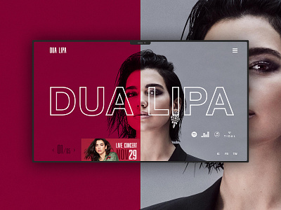 Dua Lipa branding design minimal typography ui ux web web design webdesign website