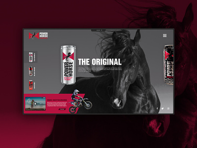 Power Horse Energy Drink branding design minimal typography ui ux web web design webdesign website