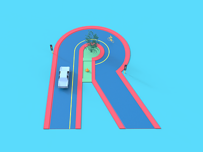 R - 36 Days of Type 36days 36daysoftype 3d illustration keyshot lettering rhino3d sketchfab typedesign typography