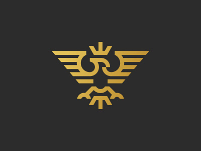 Noble Eagle Logo - For Sale eagle falcon hawk logo minimal minimalist minimalistic monoline noble powerful robust striking stylized triangle wings