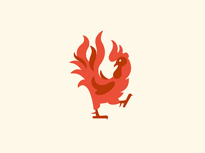 Fiery Rooster Logo - For Sale character chicken culinary fastfood fire flame grill hot logo mark mascot rooster spicy