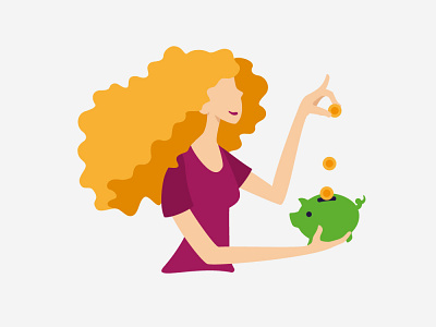 Illustrations for the website app character fooddeliveryapp illustration money piggybank savings vector illustration