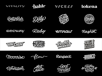 Custom wordmarks and lettering logos by Arda Design Studio on Dribbble