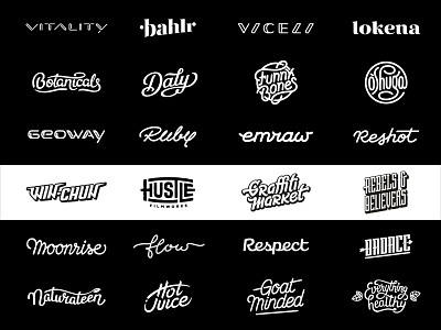 Custom wordmarks and lettering logos branding custom lettering hand lettering hand lettering lettering logo mark typeface typography wordmark