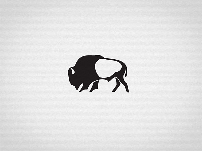 Buffalo animal bison buffalo logo negative space