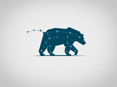 Ursa Major bear constellation geometric logo mark sky stars ursa major