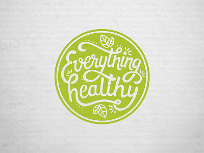 Everything Healthy bio boho gypsy hand lettering healthy leaf logo organic yoga