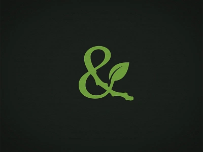 Twig & Leaf Ampersand ampersand leaf logo mark nature organic twig