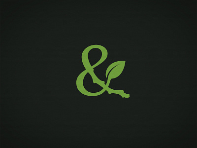 Twig & Leaf Ampersand ampersand leaf logo mark nature organic twig